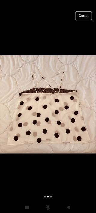 Top blanco y negro lunares - Talla XL
