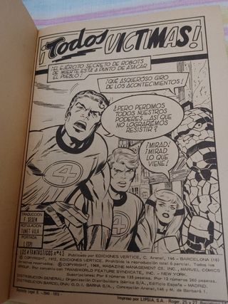 4 cómics Fantásticos 4: Ediciones Vértice