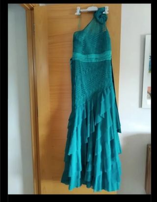Vestido fiesta verde mar