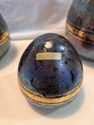 Uova in ceramica smaltate con Oro 24K