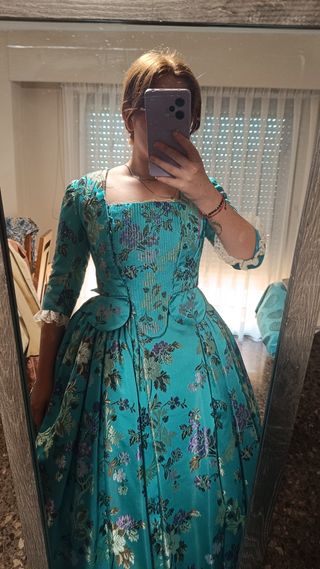 Traje Fallera S.XVIII turquesa
