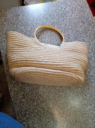 Borsa estiva beige in paglia
