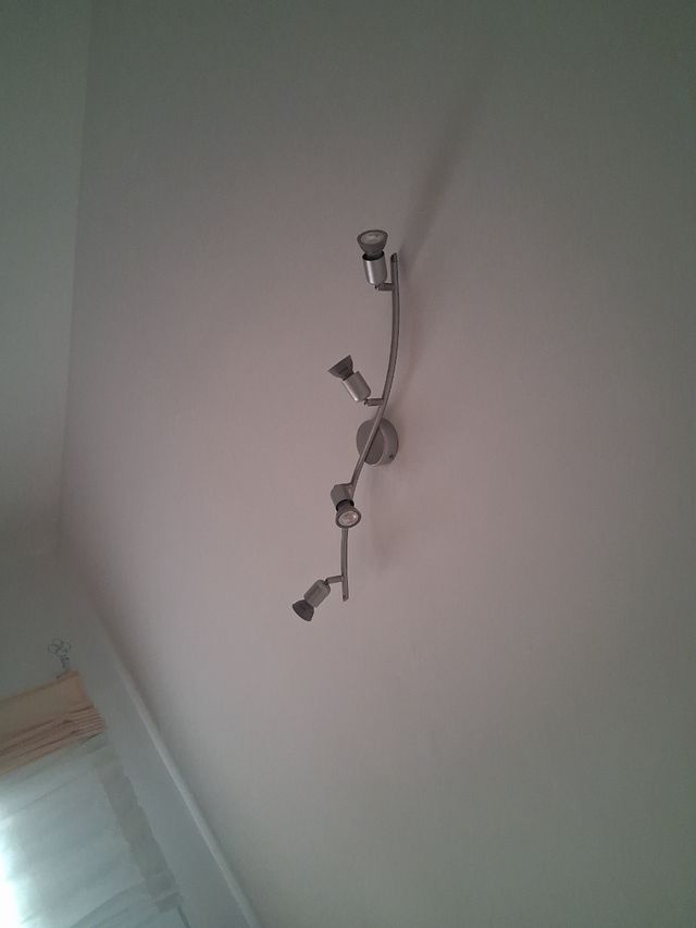 Lampara techo 4 focos LED plata