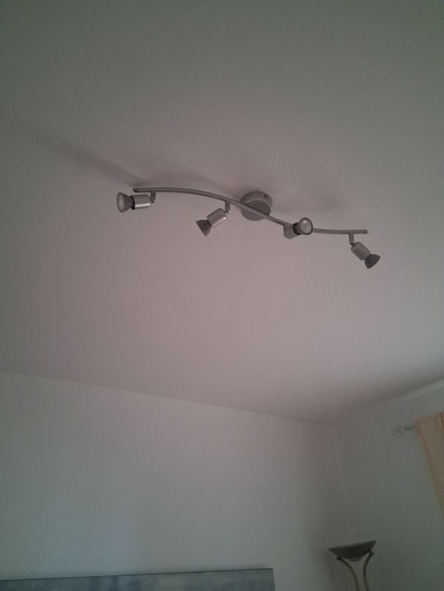 Lampara techo 4 focos LED plata