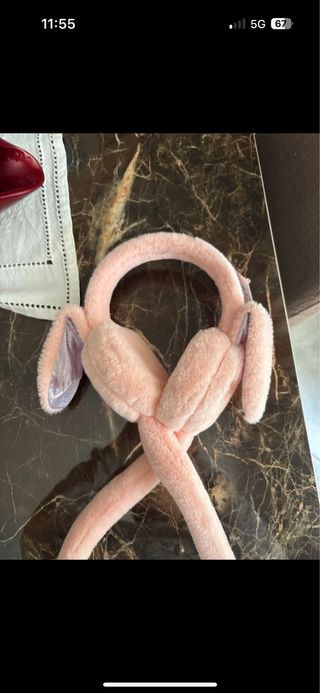 Cuffia coniglio rosa - Calda e morbida