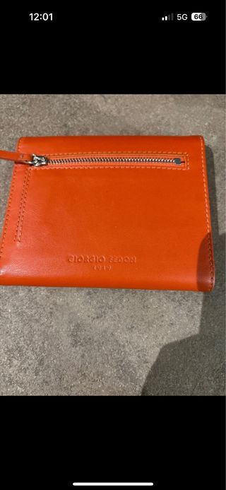 Portafoglio Donna Arancione in Pelle