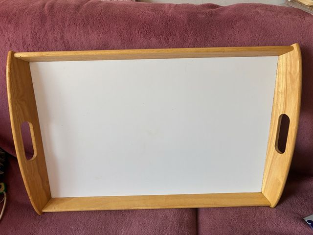 Bandeja Ikea Madera Blanco-Marrón