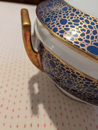 Zuppiera Richard Ginori blu e oro