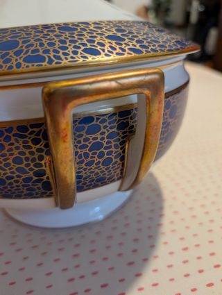 Zuppiera Richard Ginori blu e oro