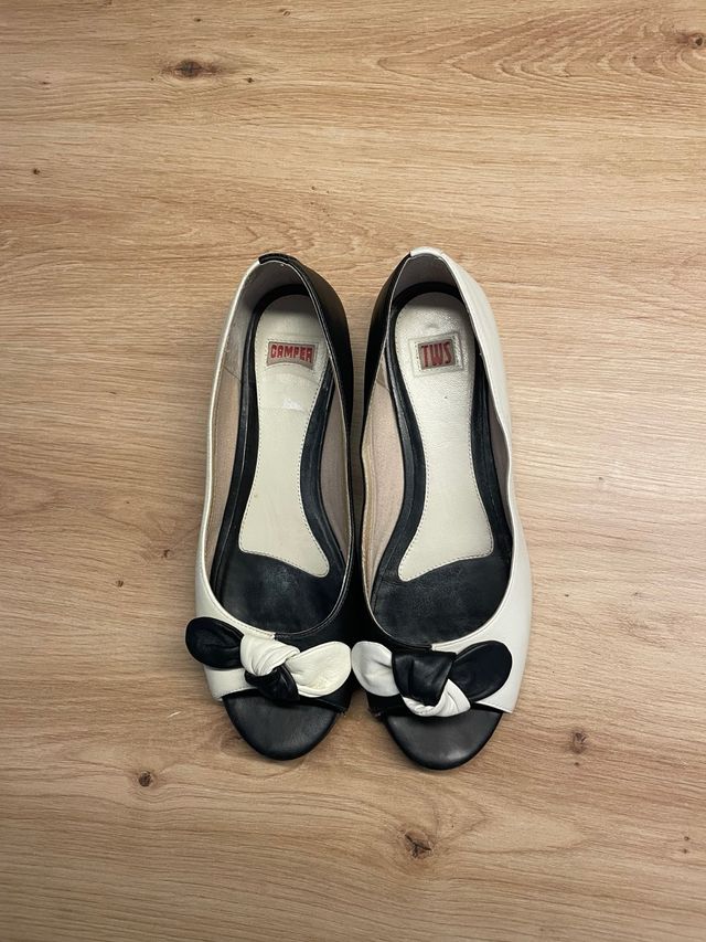 Zapatos Camper Twins Blanco y Negro