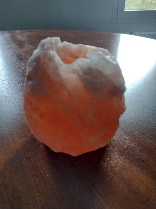 Porta candele di sale rosa