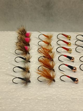 Moscas secas,ninfas y perdigones sin muerte.