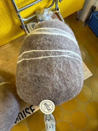 Pouf Batela in lana, marrone