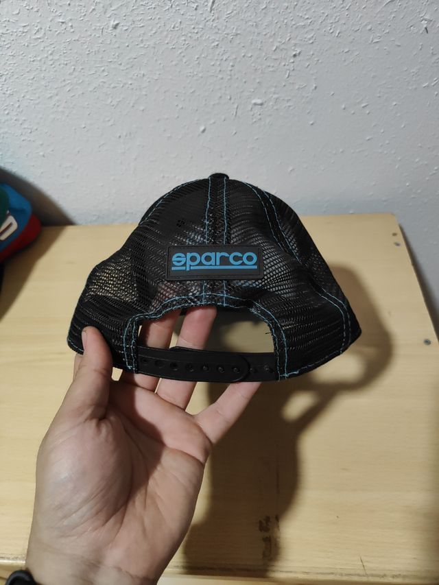 Gorra Sparco negra y verde agua