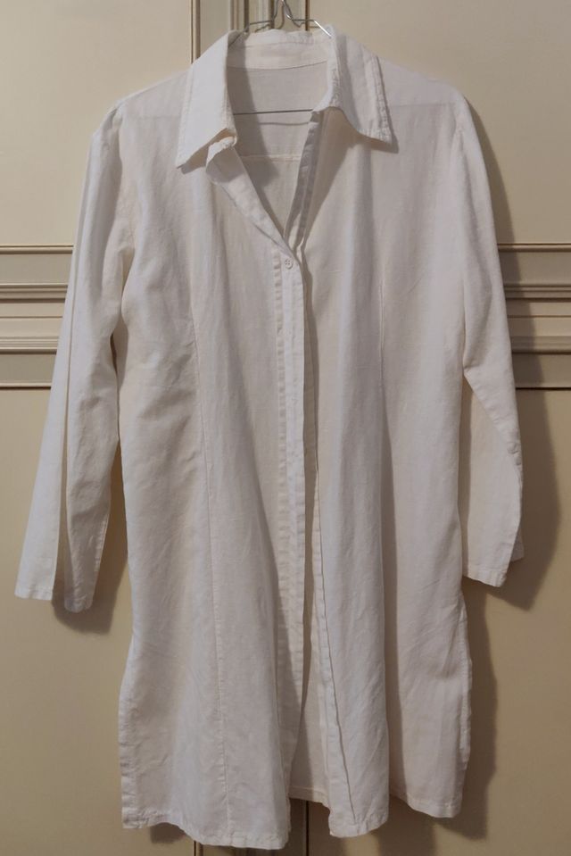 Spolverino, giacca, in cotone bianco,