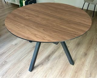 Mesa redonda extensible - madera y metal