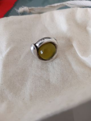 Anillo plata piedra verde
