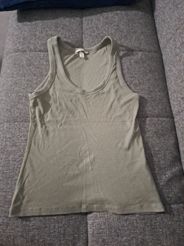 Top tirantes verde oliva mujer