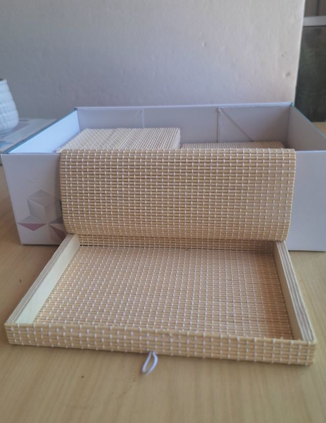 Set da cucina in bamboo beige