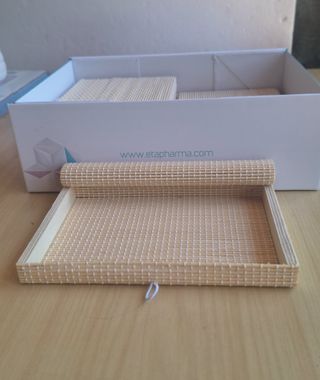 Set da cucina in bamboo beige