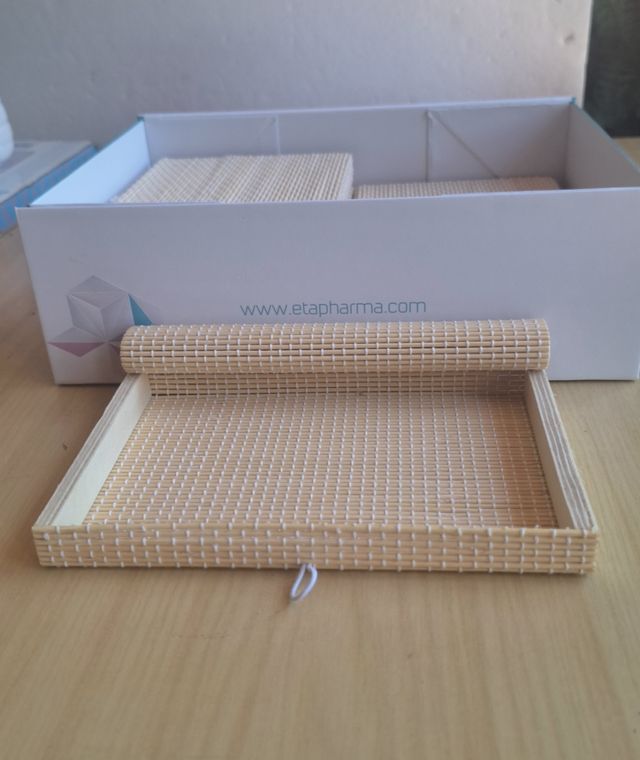 Set da cucina in bamboo beige