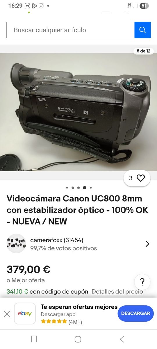 Videocámara Canon vintage