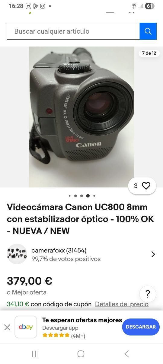 Videocámara Canon vintage