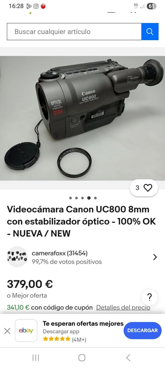Videocámara Canon vintage