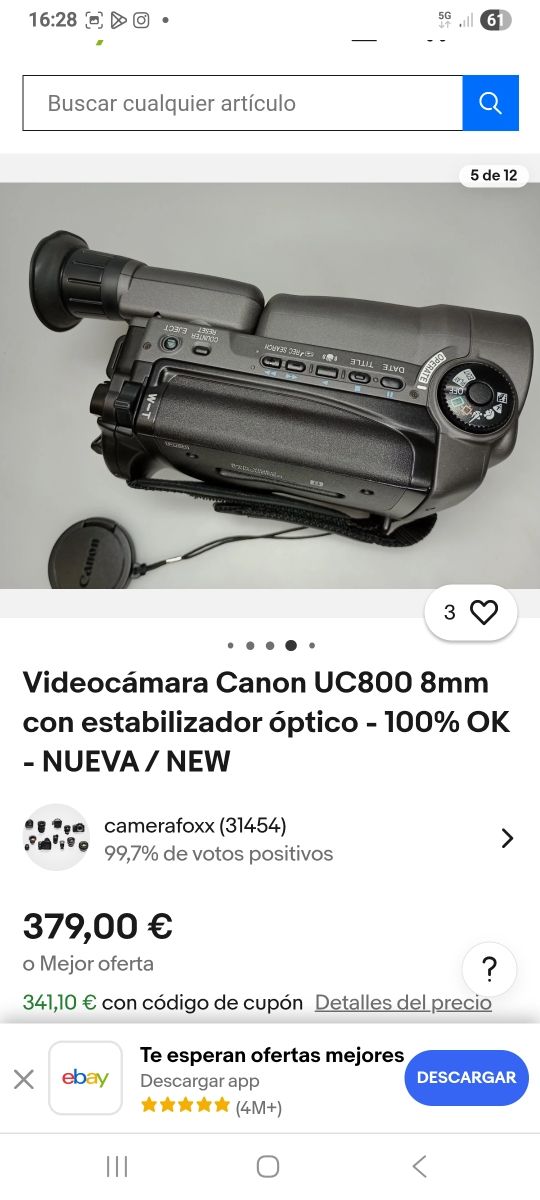 Videocámara Canon vintage