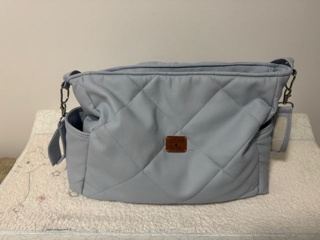 Bolso cambiador bebé - Azul y funda con cubrepies 