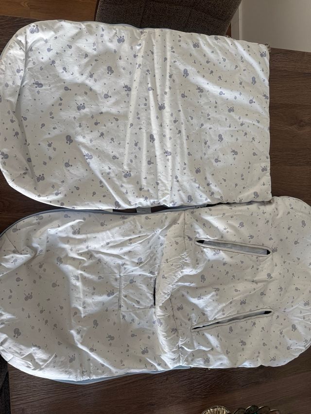 Bolso cambiador bebé - Azul y funda con cubrepies 