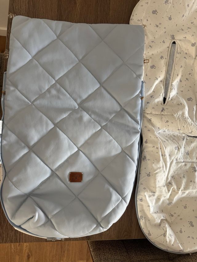 Bolso cambiador bebé - Azul y funda con cubrepies 