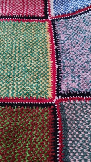 Manta patchwork lana multicolor