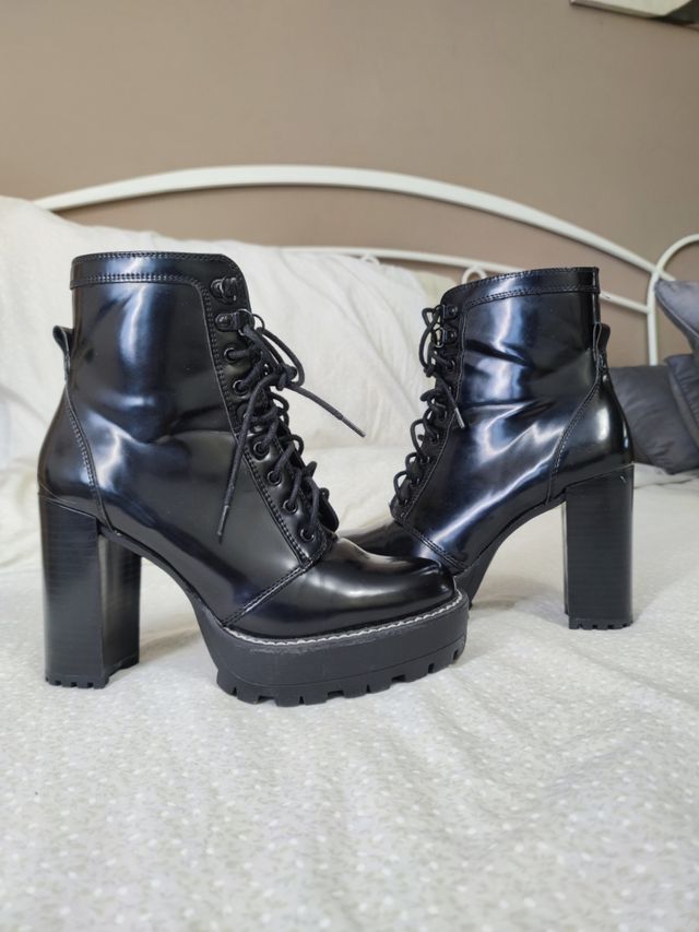 Botines negros plataforma tacón