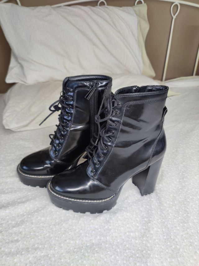 Botines negros plataforma tacón