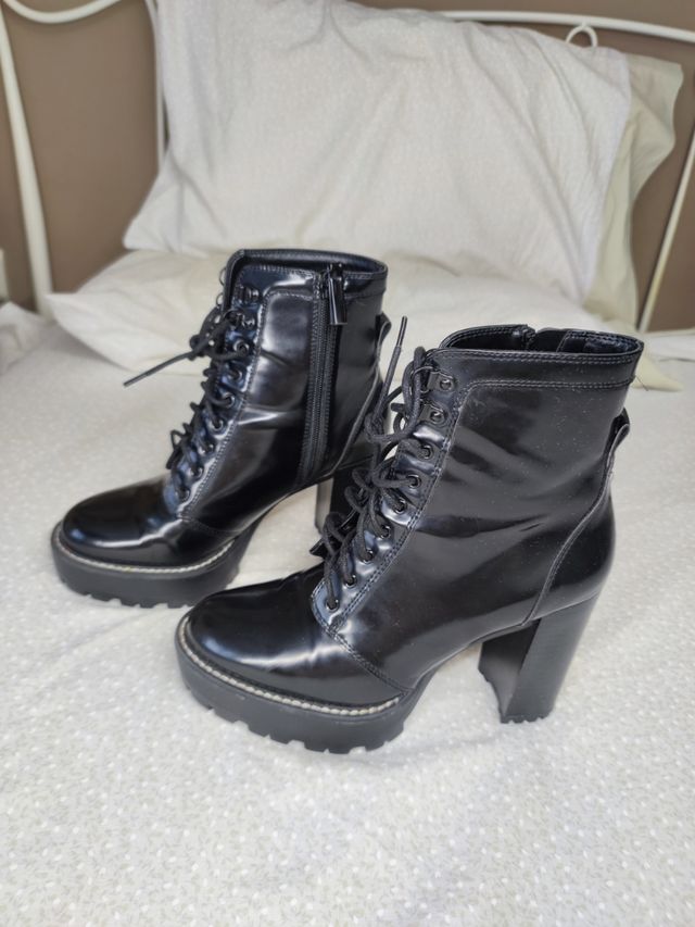 Botines negros plataforma tacón