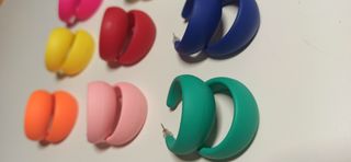 Pendientes aro multicolor - 9 pares