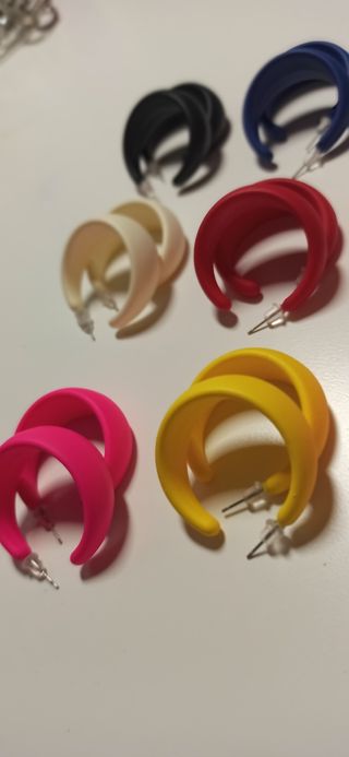 Pendientes aro multicolor - 9 pares