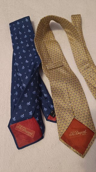 2 Corbatas S.T. Dupont - Azul y Amarilla