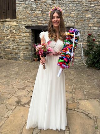 Vestido novia boho chic.