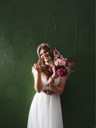 Vestido novia boho chic.