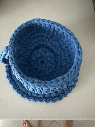 Porta cialde all'uncinetto - azzurro