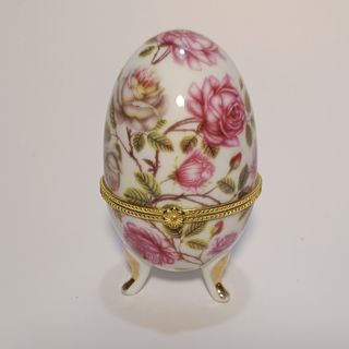 Cofanetto uova porcellana rose