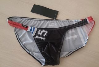 Slip D.M. negro-rojo XL