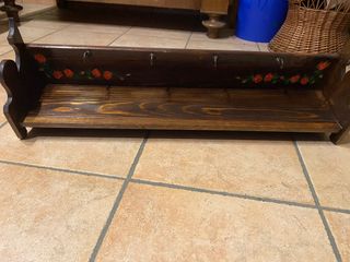Appendiabiti in legno vintage - fiori rossi