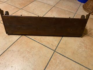 Appendiabiti in legno vintage - fiori rossi