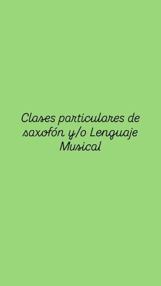 Clases de Saxofón y Lenguaje Musical