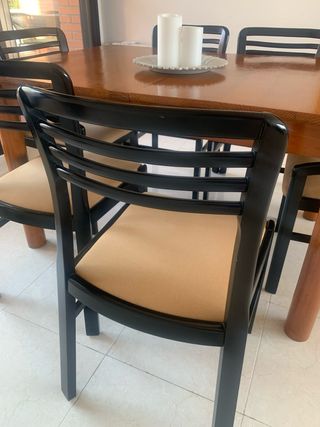 Mesa comedor + 6 sillas madera