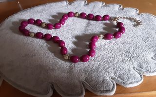 Collana vintage rossa e oro