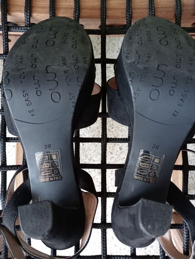Sandalias tacón OWN negras 39.